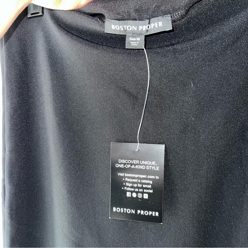 Boston Proper NWT Black Faux Wrap‎ Mini Skort Size Medium - Picture 5 of 7